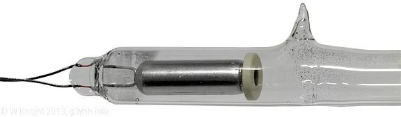 Hg-Ar sign tube electrode