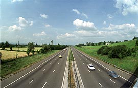 fisheye view of motorway